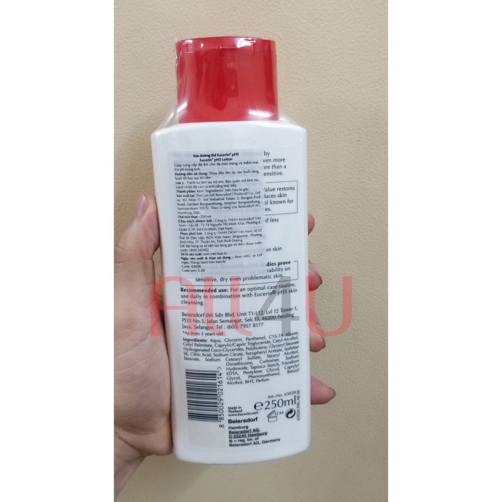 [CHÍNH HÃNG CÓ TEM] Eucerin pH5 Lotion 250mL - Sữa Dưỡng Thể Dành Cho Da Nhạy Cảm.