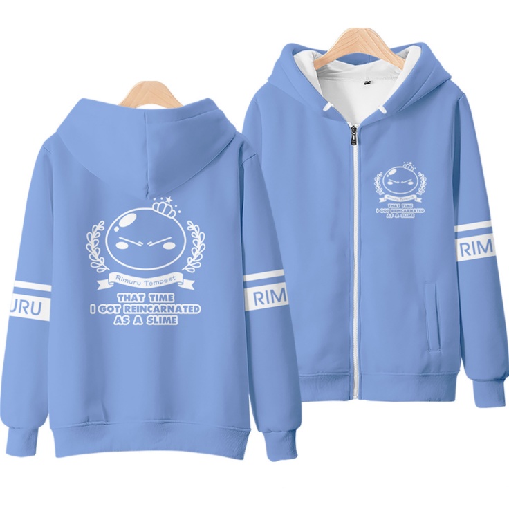 Áo Khoác Hoodie Tay Dài Có Khóa Kéo In Hình Tensura King of Monsters Rimuru Tempest 3D Thời Trang Unisex 2022