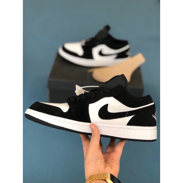 Giày thể thao Jordan 1 đen trắng cổ thấp, Giày JD low panda nam nữ Full Box Bill | BigBuy360 - bigbuy360.vn