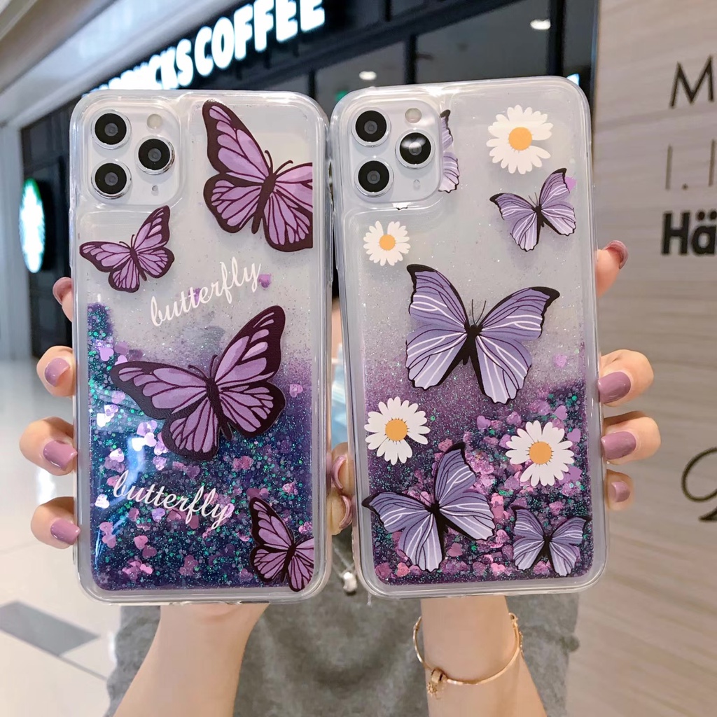 Ốp Điện Thoại TPU Dẻo Họa Tiết Cát Chảy Lấp Lánh Cho iPhone 6 6S 8 Plus X XR XS Max 11 Pro Max 12