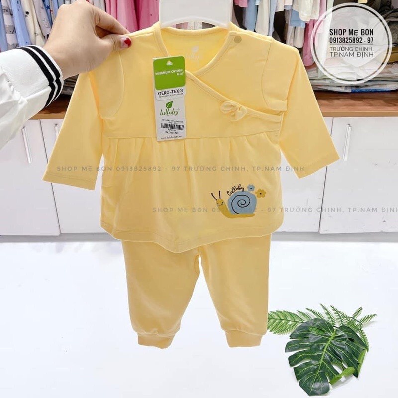 Bộ dài tay Lullaby cotton dày cho bé gái quần áo thu đông cho bé