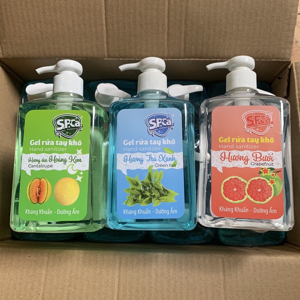 Gel Rửa Tay Khô Diệt Khuẩn SPCa 600ml Nước Rửa Tay Khô Dạng Gel Làm Sạch Nhanh Vượt Trội, Dưỡng Ẩm Không Gây Khô Hại Da