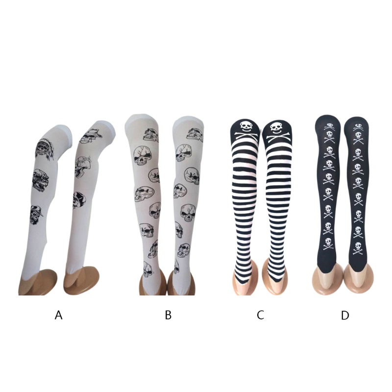 Vớ dài in hình bộ xương cướp biển cho nữ