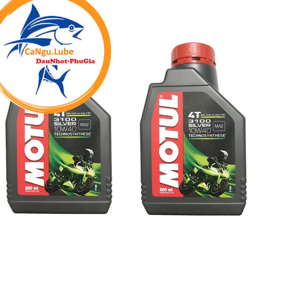 [MOTUL SILVER 3100 0.8L+PHỄU] Nhớt motul Silver 3100 10W40 chai 800ml cho xe máy xe côn tay, nhớt motul 3100 chai 800ml