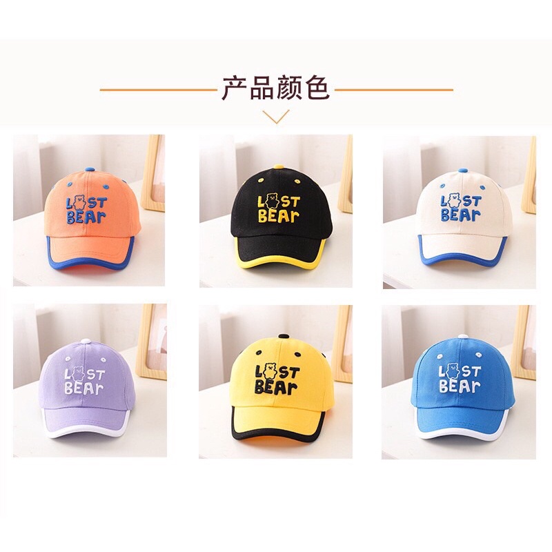 Mũ nón lưỡi trai thêu chữ LAST BEAR cho bé 1-3 tuổi