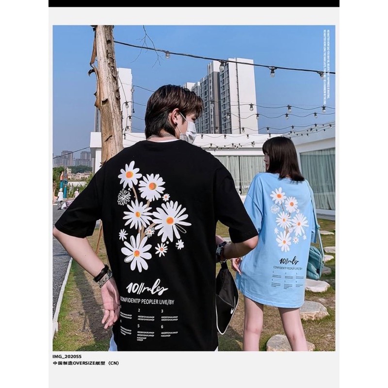 [Mã SKAMSALE06 giảm 10% tối đa 100K đơn 150K] Áo thun unisex from rộng cổ tròn tay lỡ freesize 38 - 70kg 5 HOA CÚC | BigBuy360 - bigbuy360.vn