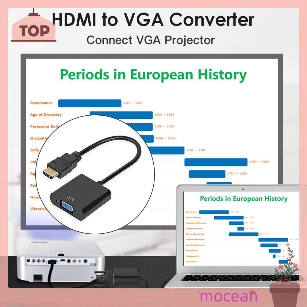 Bộ Chuyển Đổi Hdmi Sang Vga 19-pin Đầu Cắm Sang Cổng Vga 1080p Full Hd Mocean