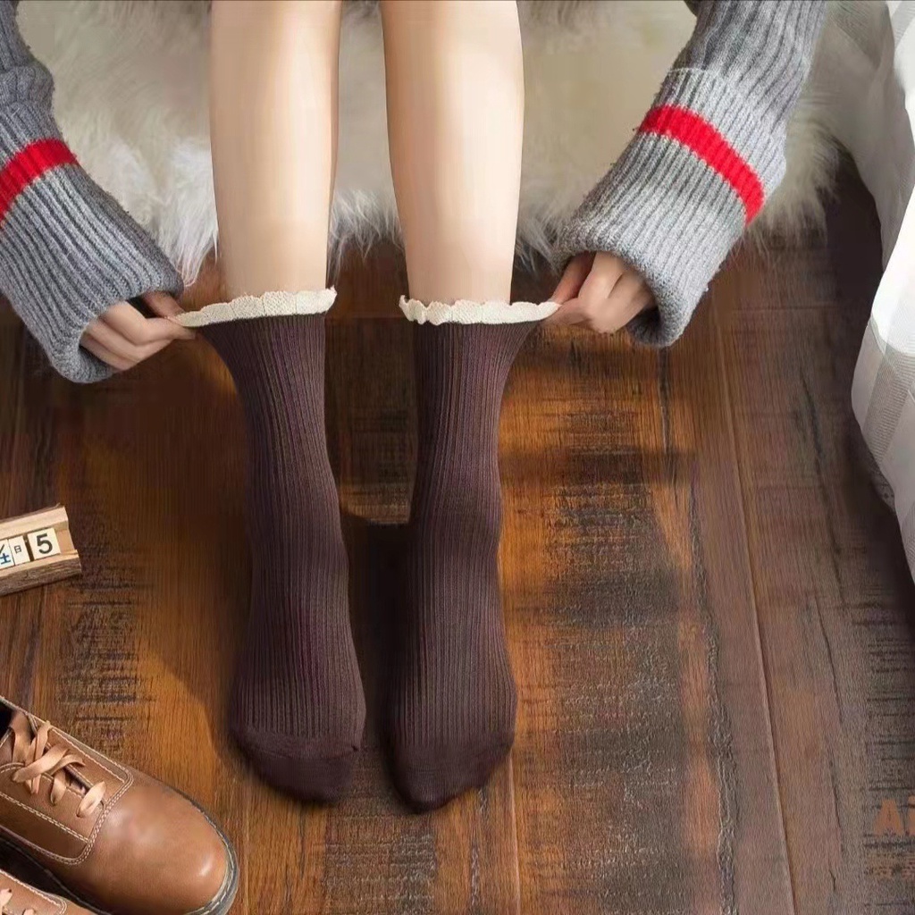 Tất Vớ Nữ Cổ Cao Nhiều Màu Siêu Dể Thương, Chất Vải Gân Tăm Mềm Mịn, Thoáng Mát - Subo Shop