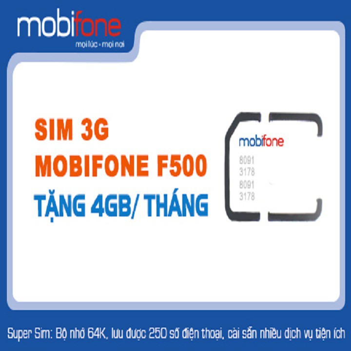 Sim 4G mobi dùng trọn gói 1 năm không nạp tiền MDT250/F500N