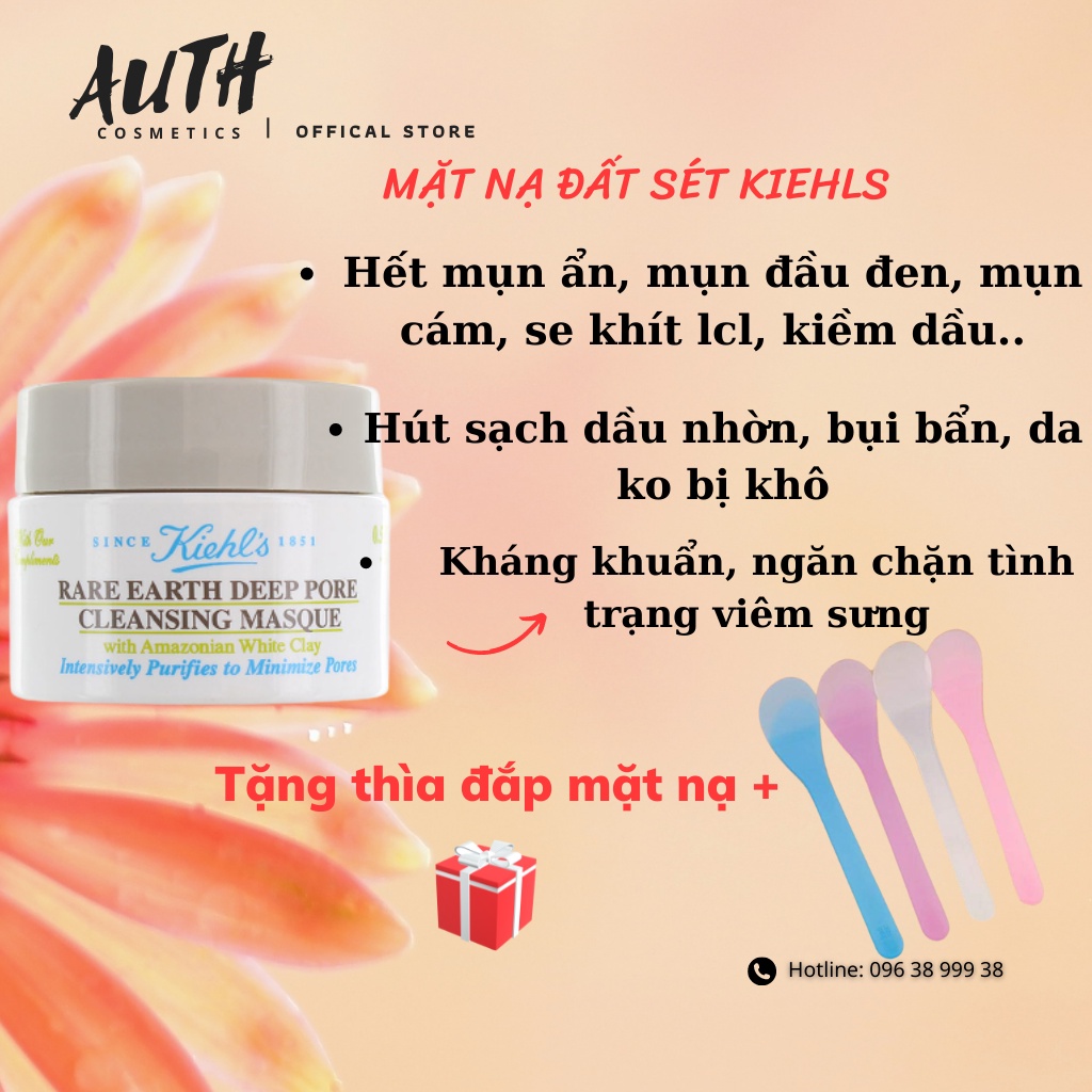 Mặt nạ đất sét KIEHL'S 14ml Mặt nạ giảm mụn ẩn mụn cám mụn đầu đen kiềm dầu se khít lỗ chân lông da dầu mụn Mask kiehls