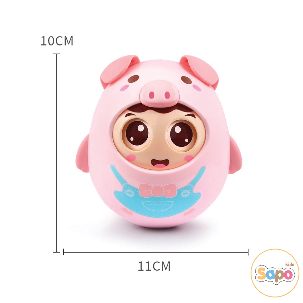 Đồ chơi lật đật chú heo chớp mắt có nhạc cho bé sapo kids