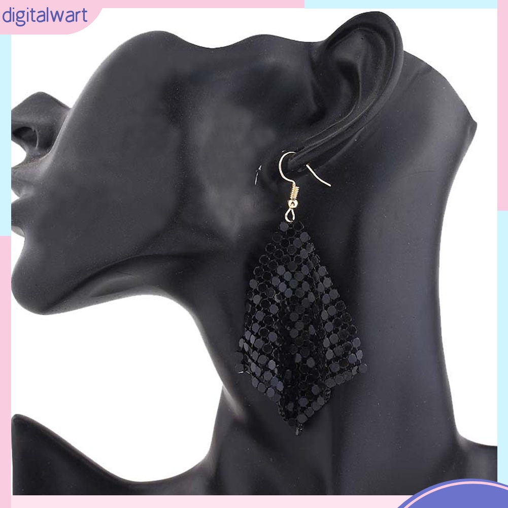 Đôi khuyên tai dáng dài đính sequin lấp lánh thời trang dành cho nữ