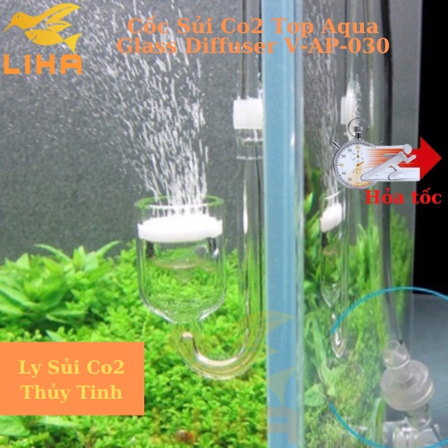 Cốc Sủi Co2 Top Aqua Glass Diffuser V-AP-030 - Ly Sủi Co2 Thủy Tinh VAP030