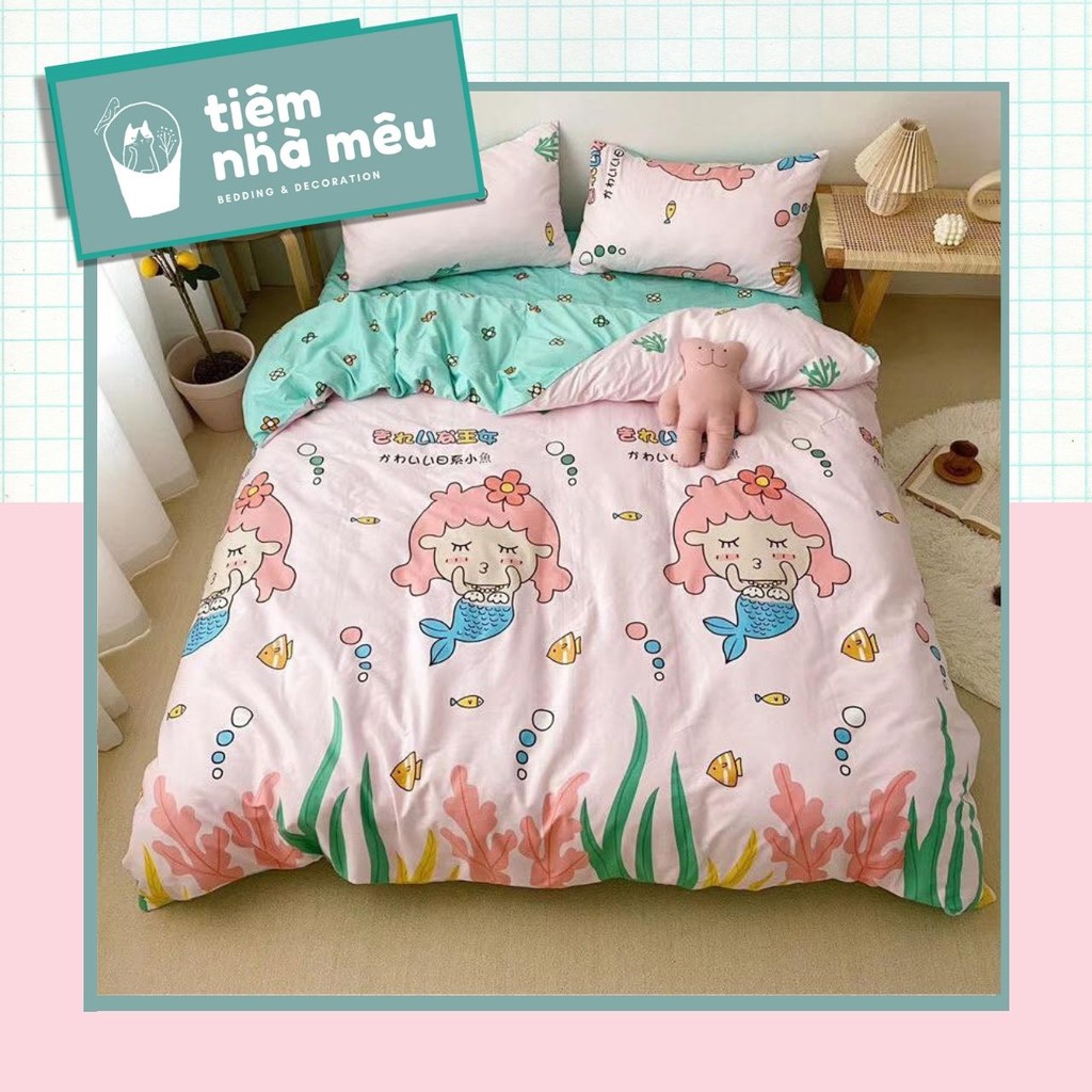 Set Chăn Ga Gối 4 Món Cotton Demi (Nhiều mẫu , full size)