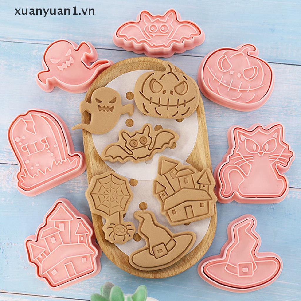 Set 8 Khuôn Làm Bánh Quy Phong Cách Halloween Độc Đáo