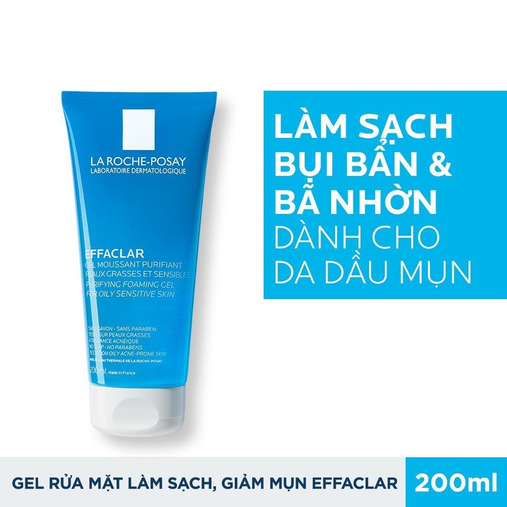 Gel Rửa Mặt Tạo Bọt La Roche-Posay Effaclar Foaming Gel Làm Sạch Dành Cho Da Dầu Nhạy Cảm (400ml/200ml/50ml)