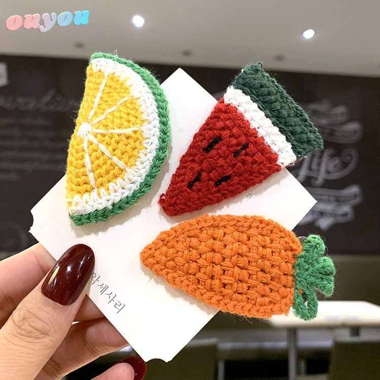 Kẹp tóc chủ đề trái cây dễ thương cho bé gái OUYOU