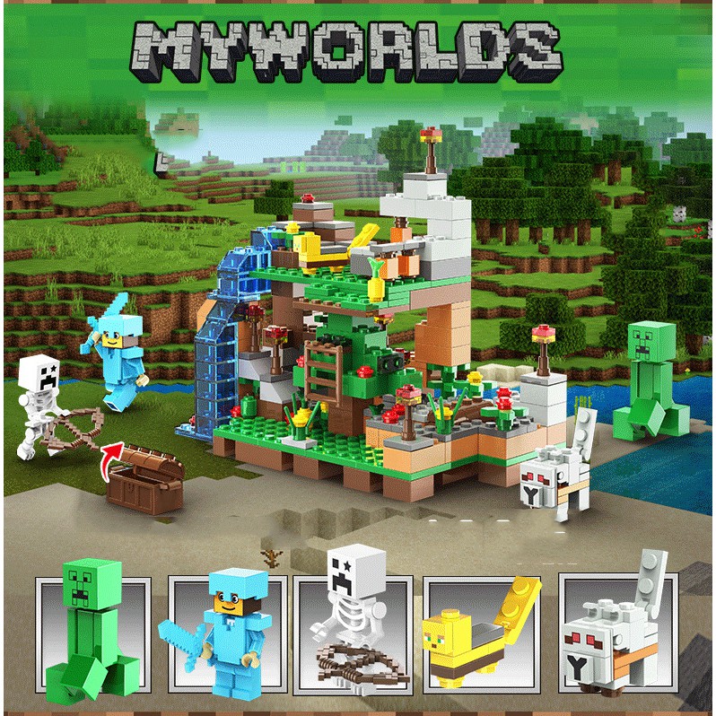 [XẢ KHO] Lego Minecraft Thác Nước Huyền Bí Lego Minecraft My World  thuộc chuỗi Lego Giá rẻ [QUÀ TẶNG SIÊU HOT]