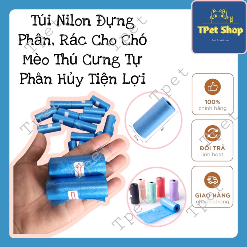 Túi Nilon Đựng Phân, Rác Cho Chó Mèo Thú Cưng Tự Phân Hủy Tiện Lợi