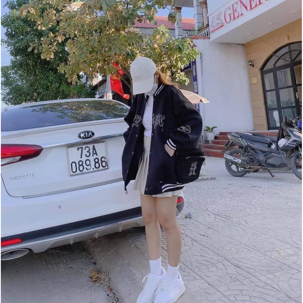 Áo Khoác Nữ, Áo Bomber MR Logo Tay Chất Umi Ép Nỉ Dày Dặn ( Kèm Ảnh Thật Sp) | BigBuy360 - bigbuy360.vn