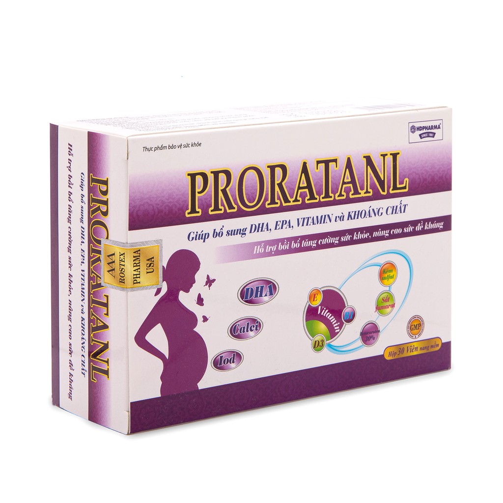 Proratanl Viên bổ bà bầu pronatal Bổ sung sắt, acid folic, vitamin chO phụ nữ mang thai và cho con bú