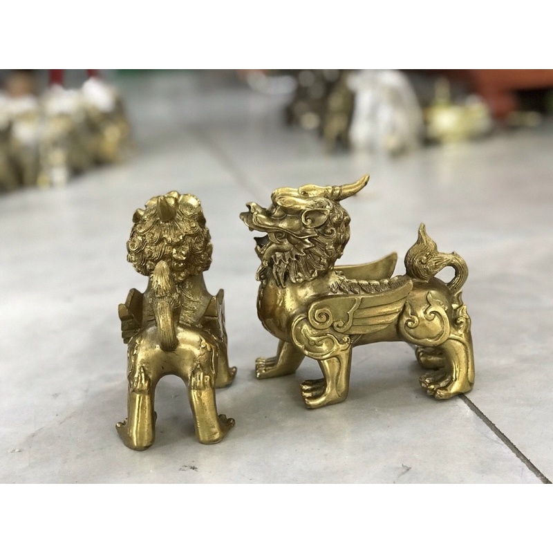 Cặp Tỳ Hưu Cánh Tiền Tài Phúc Lộc chiêu tài hút tài lộc vật phẩm phong thuỷ bằng đồng