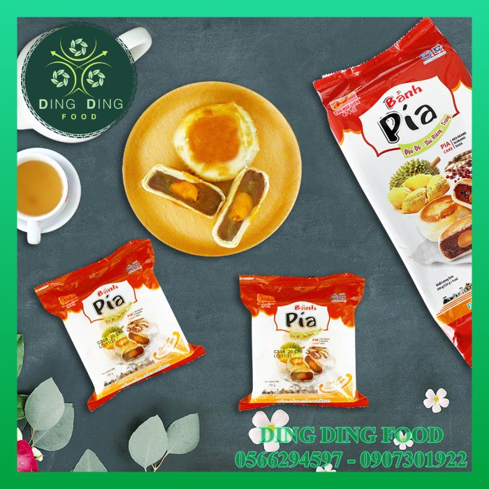 [ Combo 2 Bịch ] Bánh pía đậu đỏ sầu riêng trứng muối 540g 1 trứng [TÚI 4 BÁNH] , bánh pía Sóc Trăng- DING DING FOOD