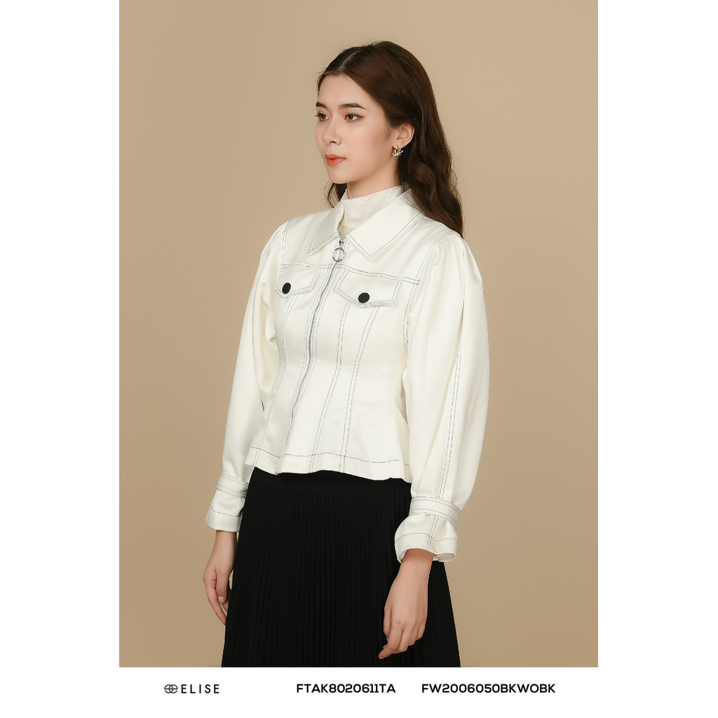 [Mã FAMALLT5 giảm 15% đơn 150k] Áo khoác trắng diễu chỉ Elise | BigBuy360 - bigbuy360.vn
