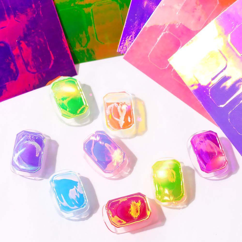 Sticker Dán Móng Nghệ Thuật Hình Viên Kẹo Ba Chiều Màu Laser Cực Quang DIY