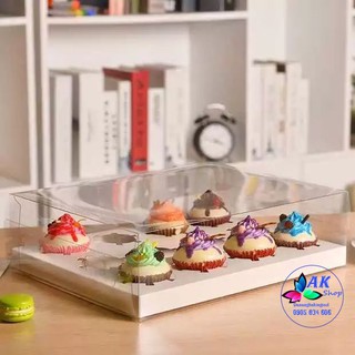 SET 10 HỘP MICA ĐỰNG BÁNH CUPCAKE 12 BÁNH (2112.030)