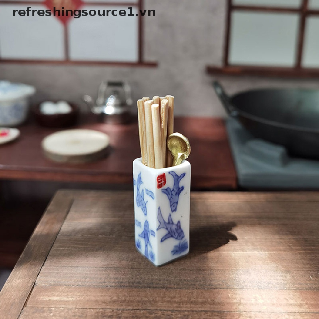 Bộ Bàn Ăn mini Phong Cách Trung Hoa Dành Cho Búp Bê 1 / 12