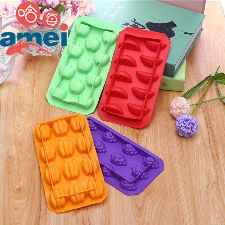 HCM - Khuôn dẻo trái cây cam, chuối, nho, táo đổ socola làm rau câu hay đá viên