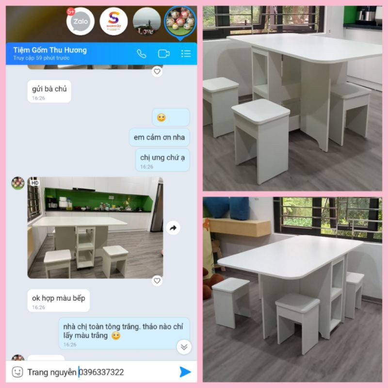 BÀN ĂN THÔNG MINH GỒM 4 GHẾ NHÉT GỌN BÊN TRONG | BigBuy360 - bigbuy360.vn