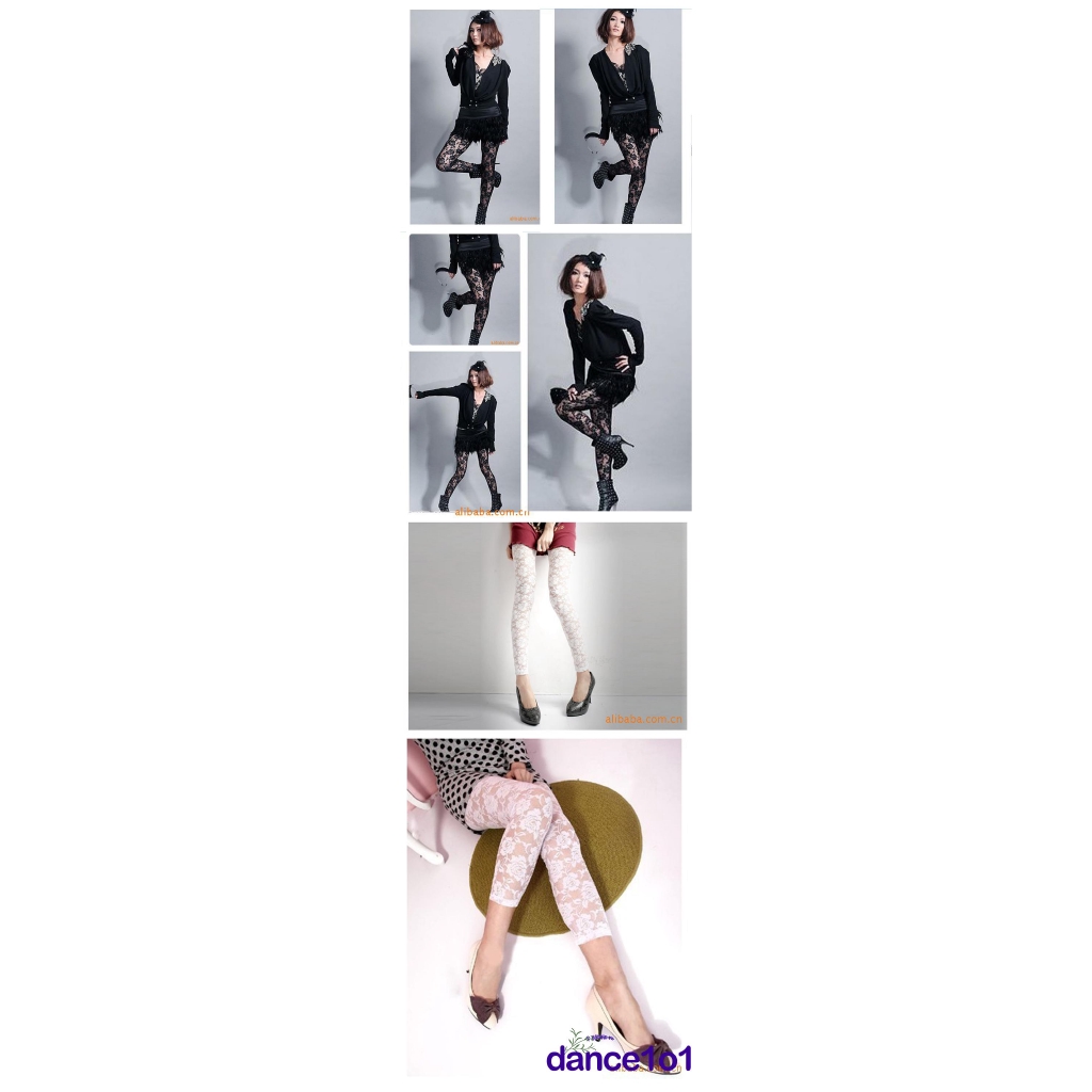 Quần legging nữ bằng ren hình hoa hồng quyến rũ dành cho nữ thời trang