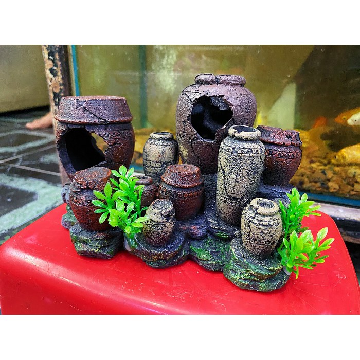 TIỂU CẢNH TRANG TRÍ HỒ CÁ NON BỘ 18X8X13CM