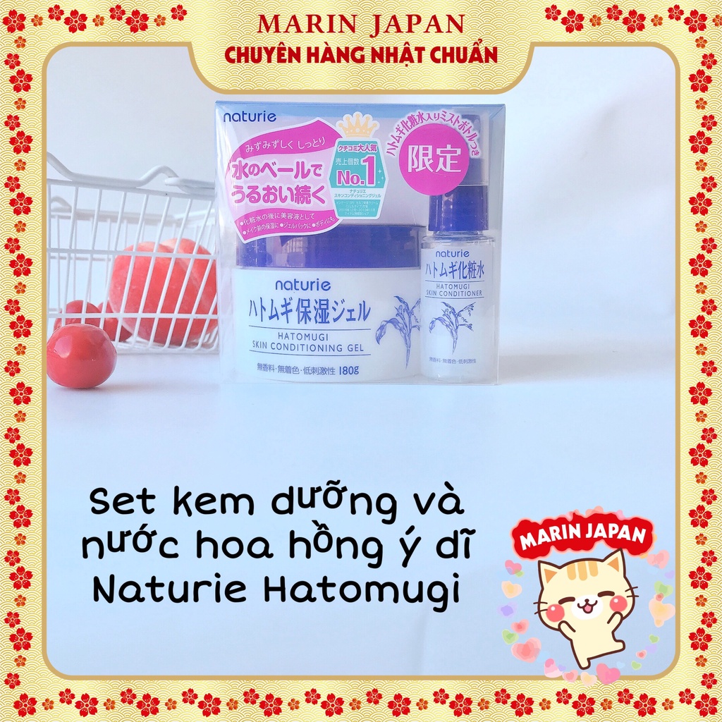 Nước hoa hồng dưỡng da Ý Dĩ Hatomugi Naturie Skin Conditioner Lotion Mini 50ml Nhật Bản