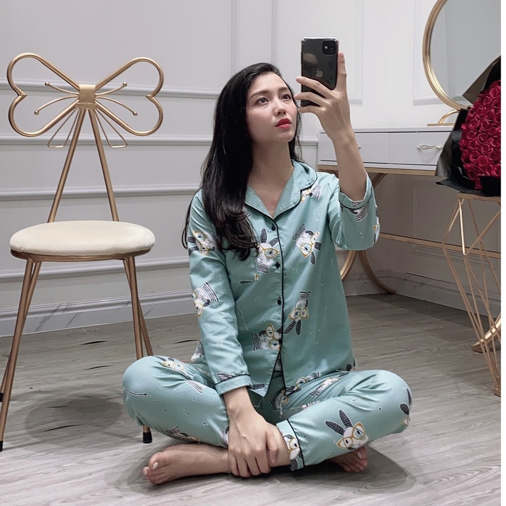 Pijama kate thái loại đẹp tay dài quần dài | BigBuy360 - bigbuy360.vn