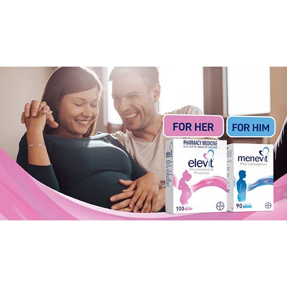 Combo cho Mẹ bầu và Bố chuẩn bị mang thai Elevit + Menevit Úc
