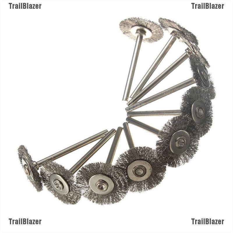 Set 10 Chổi Sợi Thép Không Gỉ 3mm Cho Máy Mài Dremel