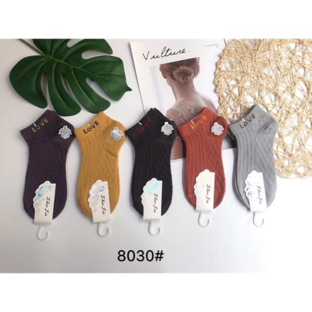Set 5 Đôi Tất Lưới Nữ Thêu Chữ LOVE (5 Đôi )..