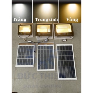 Đèn năng lượng mặt trời 3 màu ánh sáng Trắng, Vàng, Trung tính 100W 200W 300W chiếu sáng sân vườn chống nước IP67