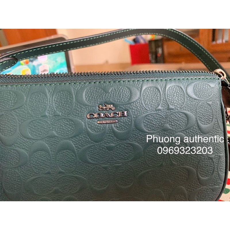 Túi Coach đeo vai cầm tay xanh ngọc AUTHENTIC
