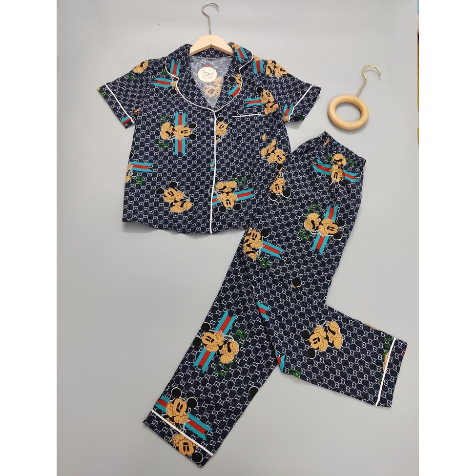 Bộ Đồ Ngủ, Đồ Bộ Pijama Lụa Nữ Mặc Nhà Bộ Ngủ Tay Cộc Quần Dài Chất Liệu Lụa Hàn Cao Cấp | BigBuy360 - bigbuy360.vn