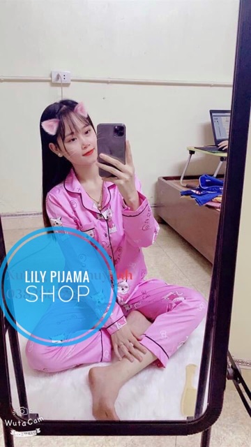 Set Pijama Dài Tay Kate Nữ 🌸 Đồ bộ ngủ áo sơ mi thun dài tay quần dài pizama hoạt hình ulzzang mặc ở nhà SIÊU HOT 🌸