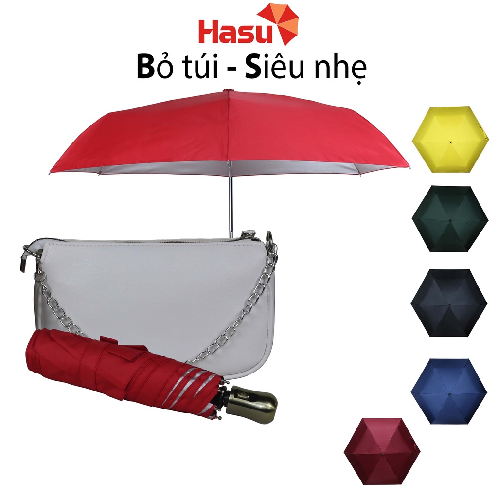 Ô dù che nắng mưa thời trang bỏ túi siêu nhẹ 06 màu lựa chọn Hasu