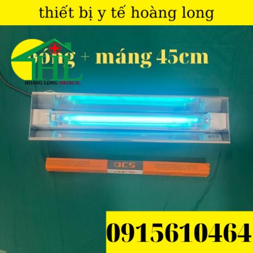[Com Bo Máng + Bóng UV 45cm ] Đèn Cực Tím Diệt Khuẩn Không Khí - Inox