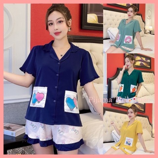 Bộ Pyjama Nữ Lụa Mango Mặc Nhà Cao Cấp Quần Đùi Áo 2 Túi🎀Hàng Có Size