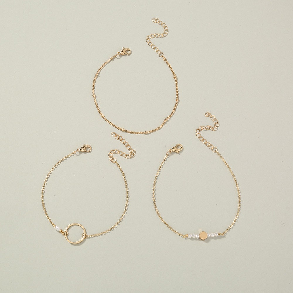 JUST FOR GILSSet 3 Vòng Tay Lắc Tay Hợp Kim Màu Vàng B095