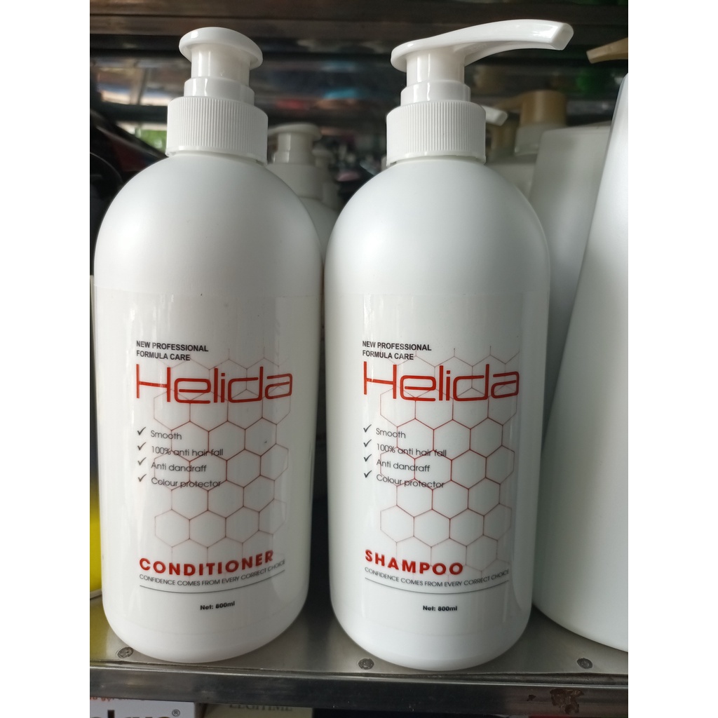 Cặp Dầu Gội Xả Mềm Mượt HELIDA Trắng 800ml x2