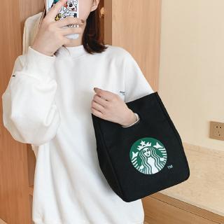 Túi vải canvas đựng hộp cơm trưa in họa tiết Starbuck cá tính